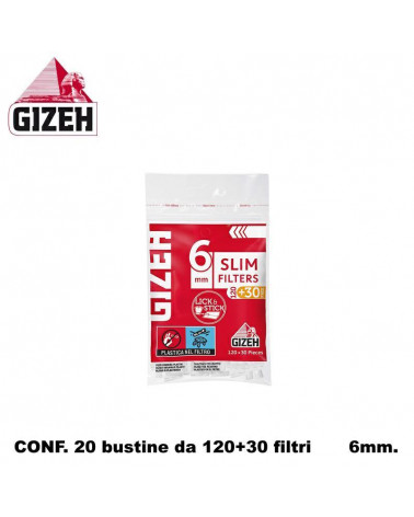 GIZEH FILTRI SLIM 6mm. 6mm.120+30 OMAGGIO [20CF] (3000)