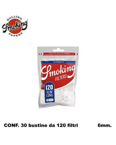 FILTRI SMOKING LONG SLIM 6MM.X22MM. [30PZ] (3600)