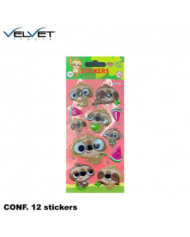 VELVET STICKERS HUNGRY SLOTH 6PZ. 0102
