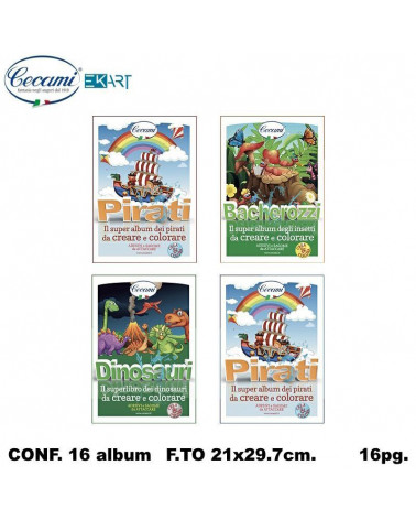 CECAMI ESP 16 ALBUM CREA E COLORA C/ADESIVI 16PG 4-8 ANNI