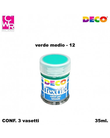 CWR COLORE PER STOFFA FLACONE VERDE MEDIO 12 35ml. [3PZ]
