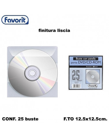 FAVORIT BUSTE PORTA CD 25PZ. CON PATELLA
