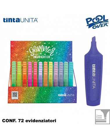 TINTA UNITA ESP 72 EVIDENZIATORI GLITTER 12x6 GLITTER COLOR