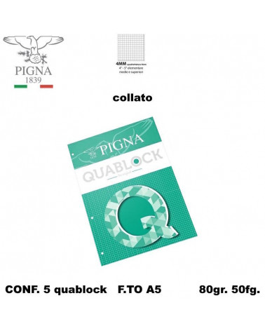 QUABLOCK A5 BIANCO  4MM [5PZ]