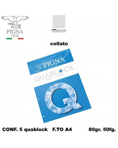 QUABLOCK A4 BIANCO  5MM [5PZ]