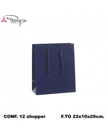 PNP BUSTE REGALO C/MANICO 22L 29H 10D  BLU-SHOPPER [12PZ]