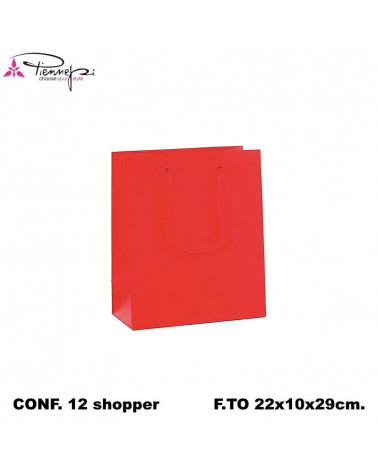 PNP BUSTE REGALO C/MANICO 22L 29H 10D  ROSSO-SHOPPER [12PZ]