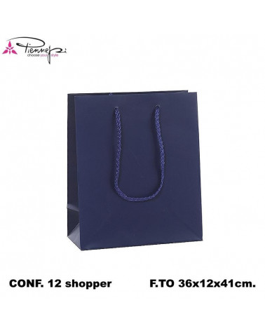 PNP BUSTE REGALO C/MANICO 36L 41H 12D  BLU-SHOPPER [12PZ]