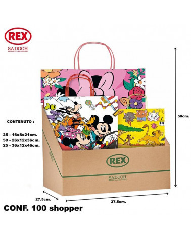 SADOCH ESP 100 BUSTE REGALO CON MANICO ALLEGRA DISNEY