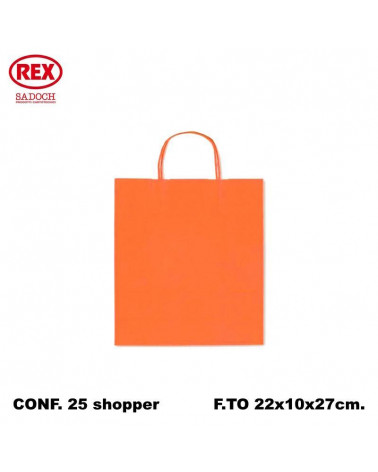 SADOCH BUSTE REGALO C/MANICO 22L 27H 10D  ARANCIO-SHOPPER [25PZ]