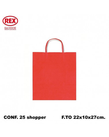 SADOCH BUSTE REGALO C/MANICO 22L 27H 10D  ROSSO-SHOPPER [25PZ]