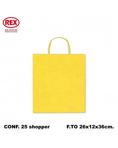 SADOCH BUSTE REGALO C/MANICO 26L 36H 12D  GIALLO-SHOPPER [25PZ]