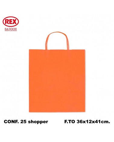 SADOCH BUSTE REGALO C/MANICO 36L 41H 12D  ARANCIO-SHOPPER [25PZ]