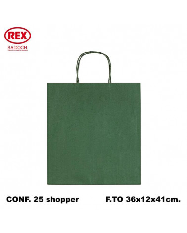 SADOCH BUSTE REGALO C/MANICO 36L 41H 12D  VERDE-SHOPPER [25PZ]