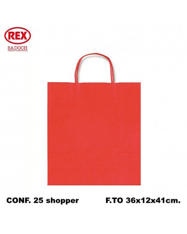 SADOCH BUSTE REGALO C/MANICO 36L 41H 12D  ROSSO-SHOPPER [25PZ]