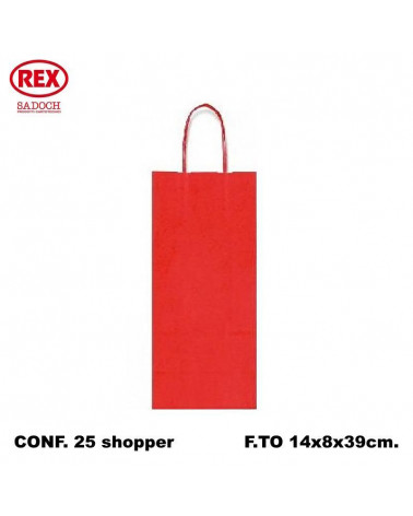 SADOCH BUSTE VINO C/MANICO BOTT.14L 39H 8D  ROSSO-SHOPPER [25PZ]