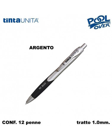 TINTA UNITA PENNA SFERA I'M GEL 1.0 ARGENTO 12PZ.
