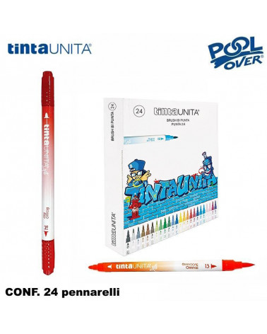 TINTA UNITA PENNARELLO BRUSH BIPUNTA 24COL.