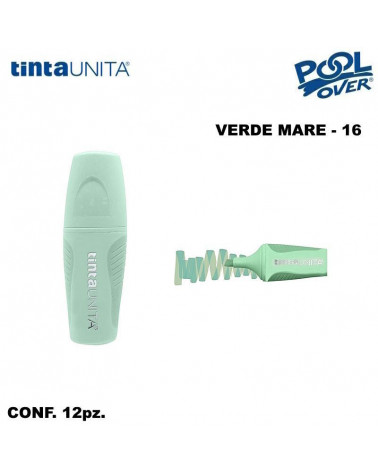 TINTA UNITA MINI EVIDENZIATORE PALETTE VERDE MARE 16 12PZ.