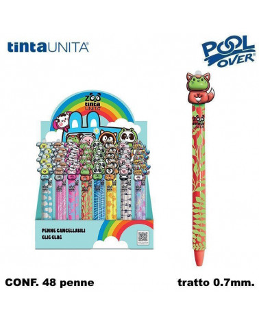 TINTA UNITA ZOO ESP 48 PENNA CANCELLABILE CLIC CLAC