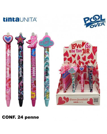 TINTA UNITA ESP 24 PENNA CANCELLABILE BLU CLICK CLAK HONEY LOVE