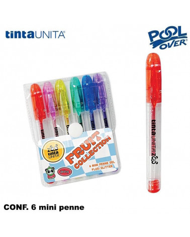 TINTA UNITA ZOO MINI PENNA GEL GLITTER 6 COLORI