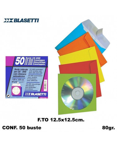 BLASETTI BUSTE COLORATE PER CD 0671-POSTALI 50PZ