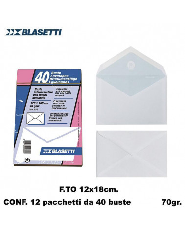 BLASETTI BUSTE 12x18 40pz.  550-LETTERA POSTALI [12CF]