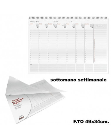 SOTTOMANO PLANNER SETTIMANALE WIRE-O 49x34 STW-LA