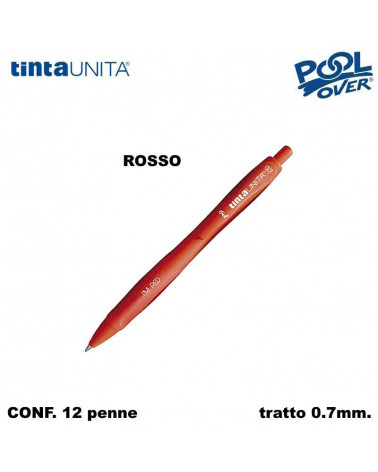 TINTA UNITA PENNA SFERA I'M GEL 0.7 ROSSO 12PZ.