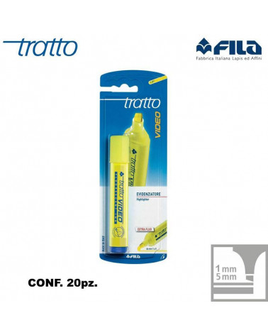 TRATTO VIDEO EVIDENZIATORE 20 BLISTER 1PZ.GIALLO