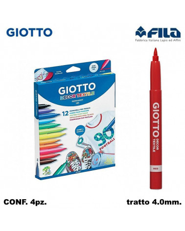 GIOTTO TEXTILE DECOR 12COL.STOFFA PENNARELLO [4PZ]