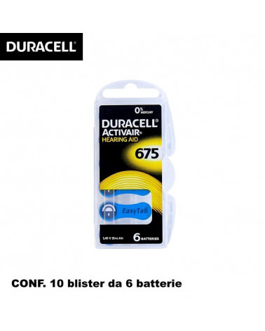 DURACELL 1.45 VOLTS ACUSTICHE 675 BATTERIE x6PZ. [10BL]