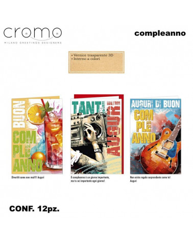 CROMO BIGLIETTI COMPLEANNO TEEN BC.9091 [12PZ]