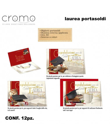 CROMO BIGLIETTI LAUREA PORTASOLDI LA.8926 [12PZ]