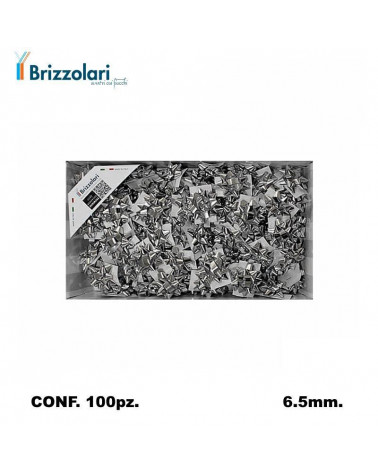 BRIZZOLARI COCCARDA 2970 MM6,5 100PZ. MINI ARGENTO 04-METAL