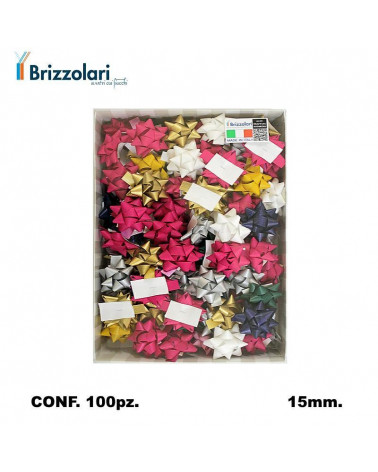 BRIZZOLARI COCCARDA 3123-00 MM15 100PZ. MEDIA ASSORTITO-PASTELLO AUT