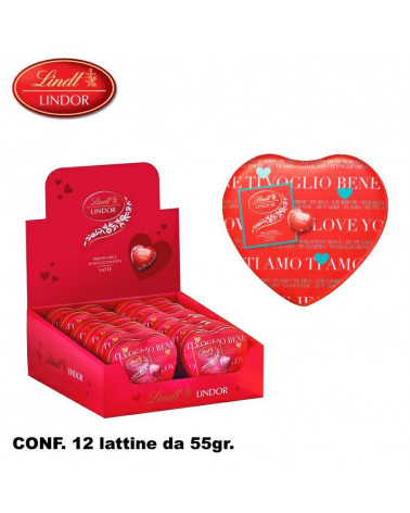 LINDT CUORI LATTINA 55gr.12pz.