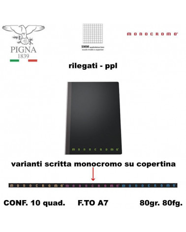 MONOCROMO QUADERNO A7 FILO SINGER PPL RILEGATI 5MM [10PZ]