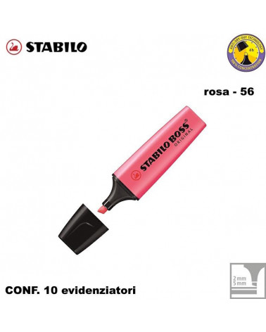 STABILO BOSS ORIGINAL ROSA 56-EVIDENZIATORE [10PZ]