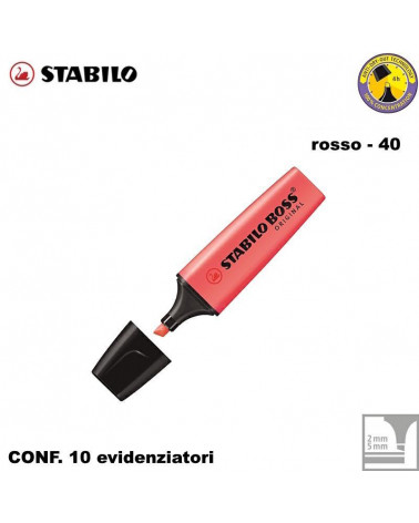 STABILO BOSS ORIGINAL ROSSO 40-EVIDENZIATORE [10PZ]