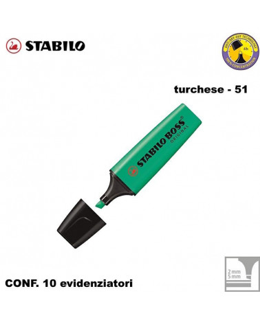 STABILO BOSS ORIGINAL TURCHESE 51-EVIDENZIATORE [10PZ]