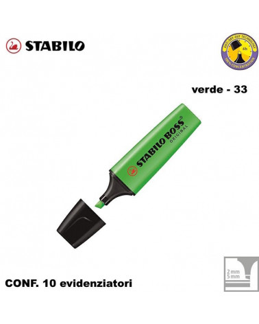 STABILO BOSS ORIGINAL VERDE 33-EVIDENZIATORE [10PZ]
