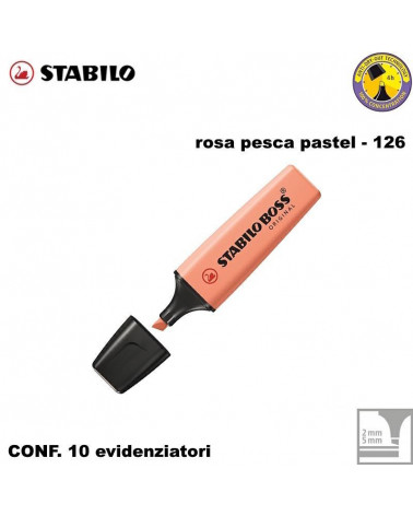 STABILO BOSS PASTEL ROSA PESCA 126-EVIDENZIATORE [10PZ]