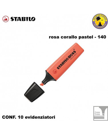 STABILO BOSS PASTEL ROSA CORALLO 140-EVIDENZIATORE [10PZ]