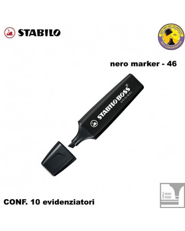 STABILO BOSS BLACK 46-MARKER [10PZ]