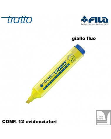 TRATTO VIDEO GIALLO EVIDENZIATORE [12PZ]