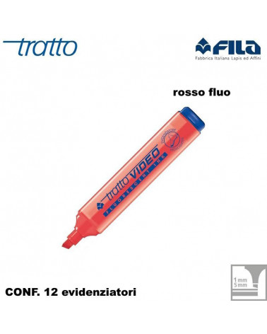TRATTO VIDEO ROSSO EVIDENZIATORE [12PZ]