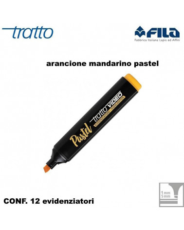 TRATTO VIDEO ARANCIONE MANDARINO PASTEL EVIDENZIATORE [12PZ]