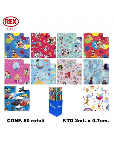 REX CARTA REGALO ALLEGRA DISNEY ROTOLI mt2x0,7 50pz.